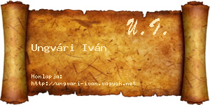Ungvári Iván névjegykártya
